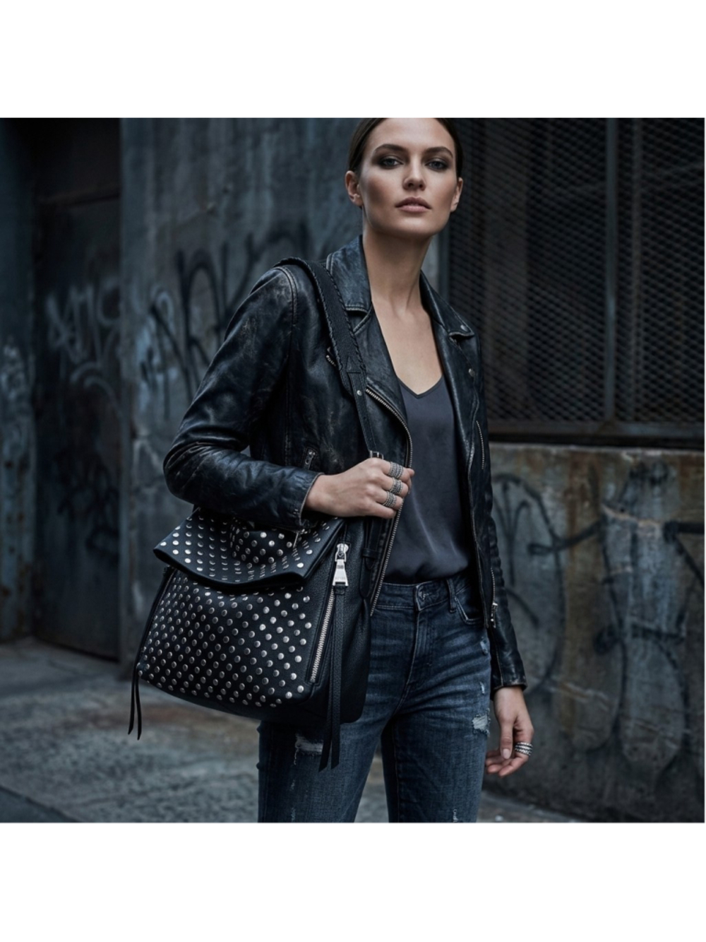 Aimee Kestenberg Bali Hobo Noir Foldover Shoulder Bag